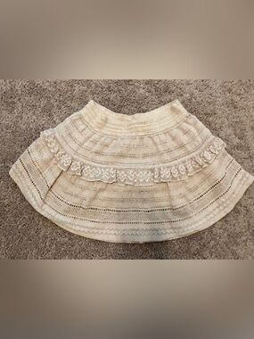 aerie Size: XL Women’s Cream Lace Tiered Skirt